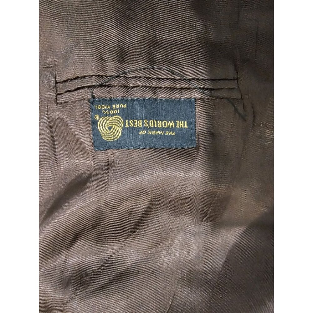 The World's Best Mens 46R Brown Herringbone Tweed Blazer Old Money Tailored Edit - Picture 4 of 9